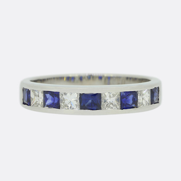 Sapphire and Diamond Eternity Band