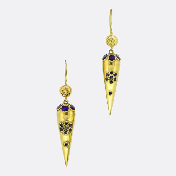 Victorian Enamel Drop Earrings
