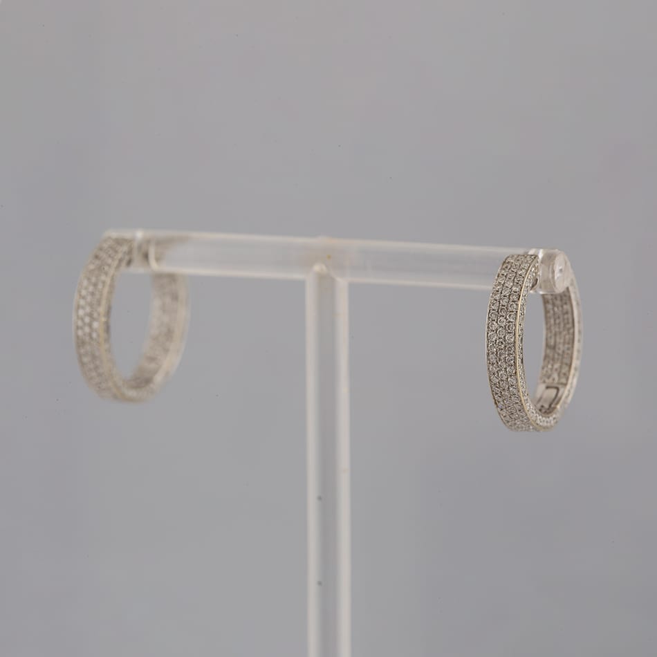 2.04 Carat Diamond Hoop Earrings