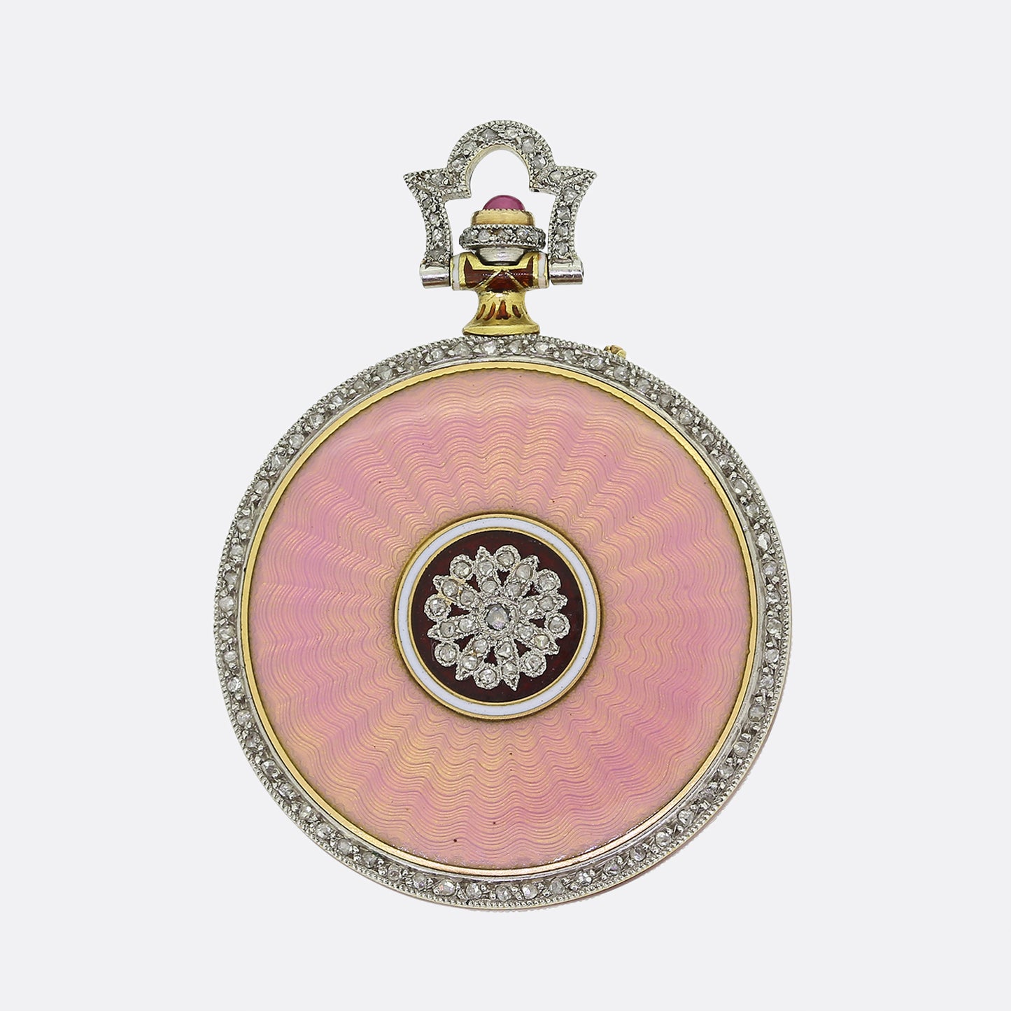 Chaumet Art Deco Enamel and Diamond Pocket Watch