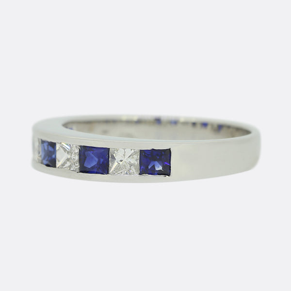 Sapphire and Diamond Eternity Band