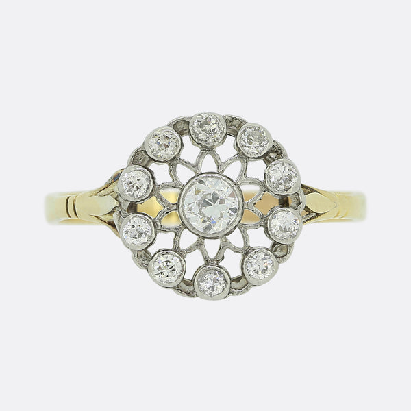 Edwardian 0.35 Carat Diamond Cluster Ring