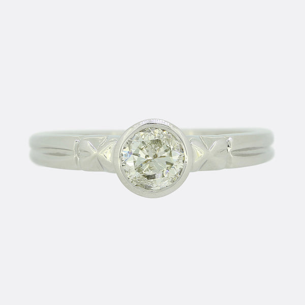 0.50 Carat Brilliant Cut Diamond Solitaire Ring