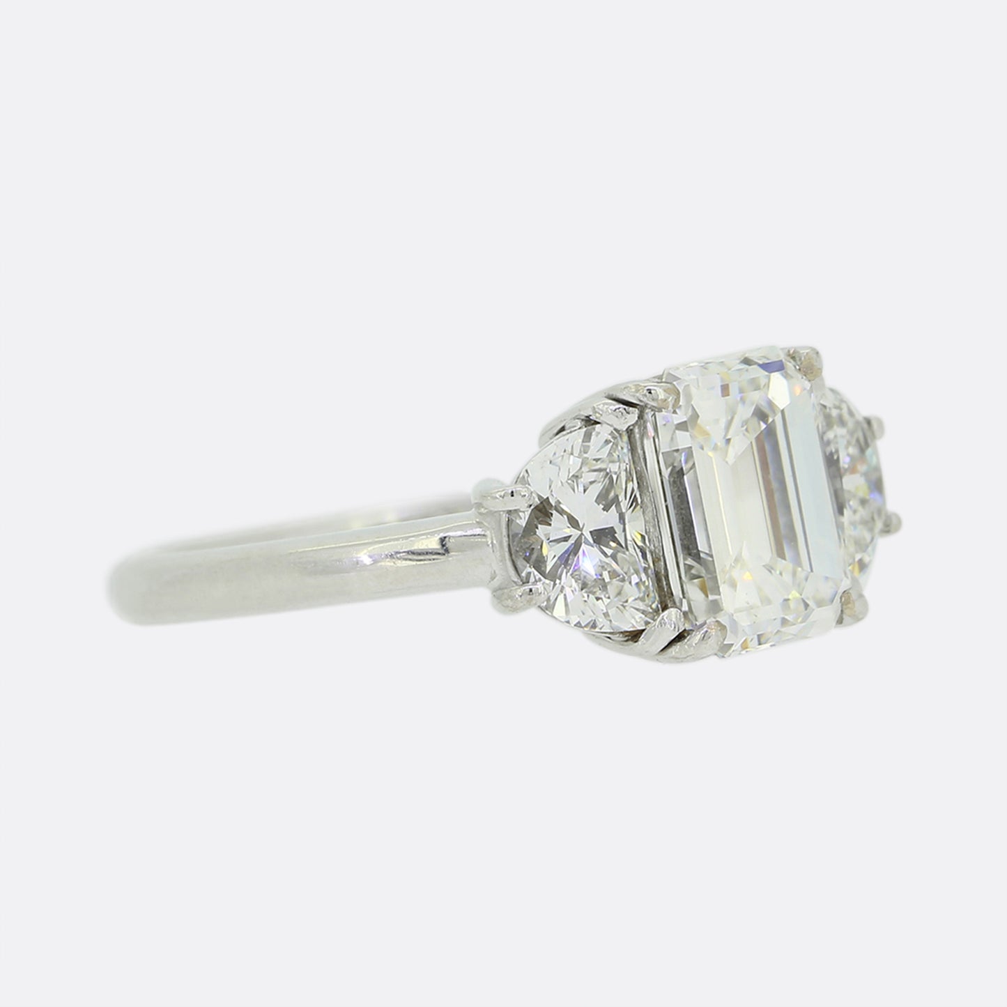 1.31 Carat Emerald Cut Diamond Engagement Ring