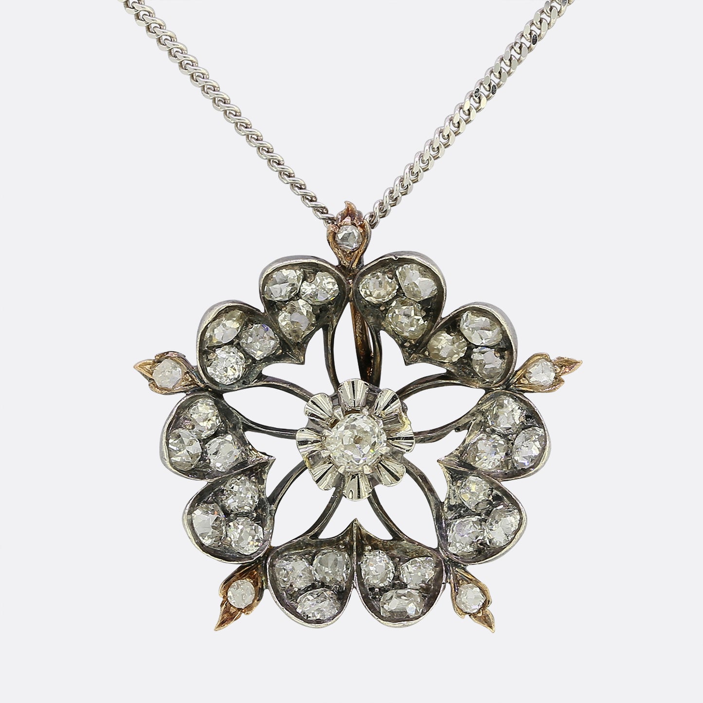 Victorian Diamond Flower Necklace