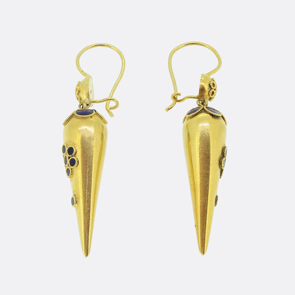 Victorian Enamel Drop Earrings