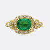 Victrorian Green Paste and Diamond Brooch