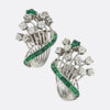 Retro 1950s Emerald and Diamond Earrings