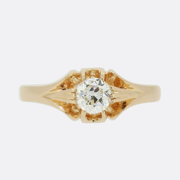 Victorian 0.35 Carat Old Cut Diamond Gypsy Ring