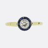 Edwardian Old Cut Diamond and Sapphire Target Ring