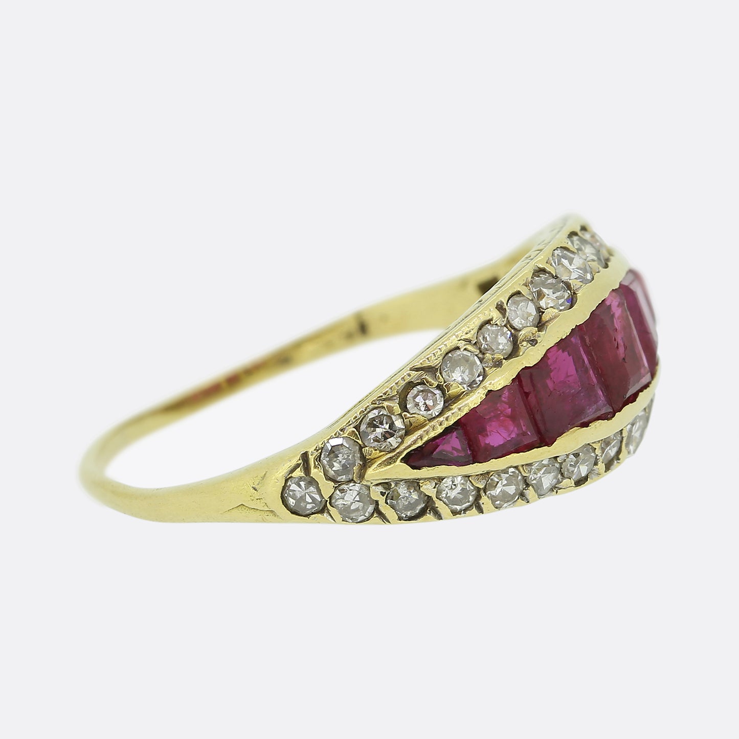 Victorian Ruby and Diamond Cluster Ring