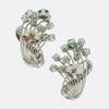 Retro 1950s Emerald and Diamond Earrings