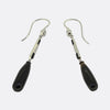 Art Deco Style Onyx and Diamond Drop Earrings