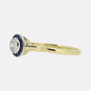Edwardian Old Cut Diamond and Sapphire Target Ring