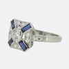 Art Deco Style Sapphire and Diamond Target Ring