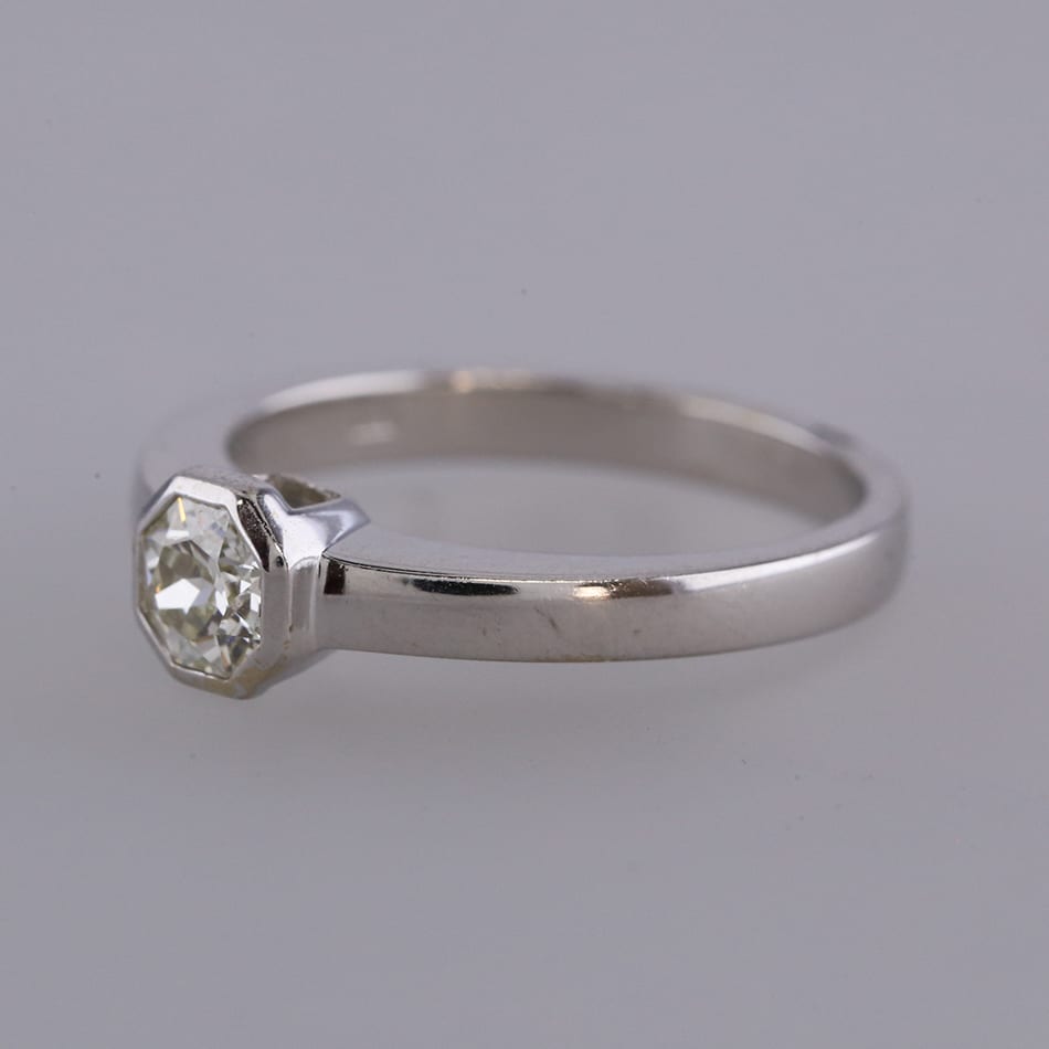0.45 Carat Flower Cut Diamond Solitaire Ring