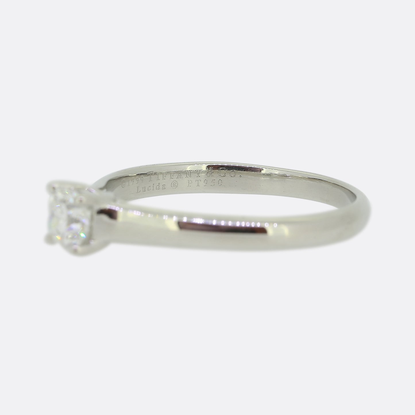 Tiffany & Co. 0.43 Carat Lucida Cut Diamond Solitaire Ring