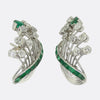 Retro 1950s Emerald and Diamond Earrings