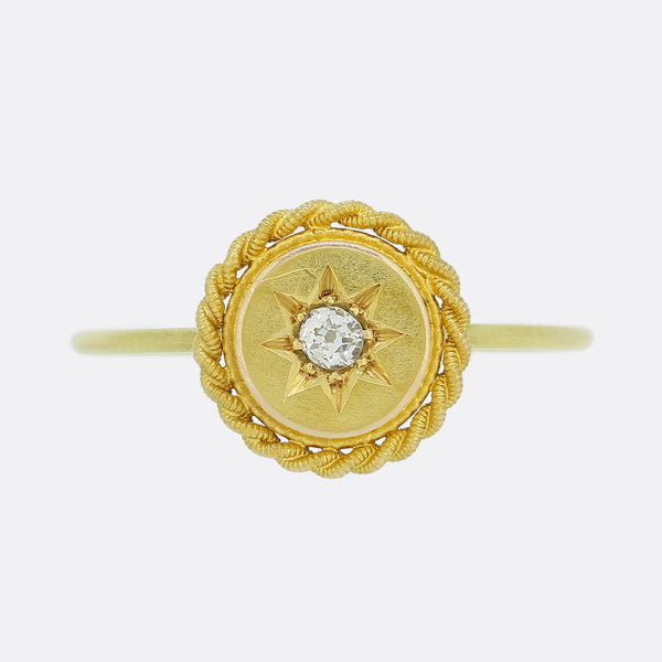 Victorian Etruscan Revival Diamond Ring