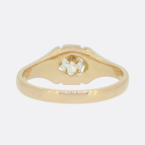 Victorian 0.35 Carat Old Cut Diamond Gypsy Ring