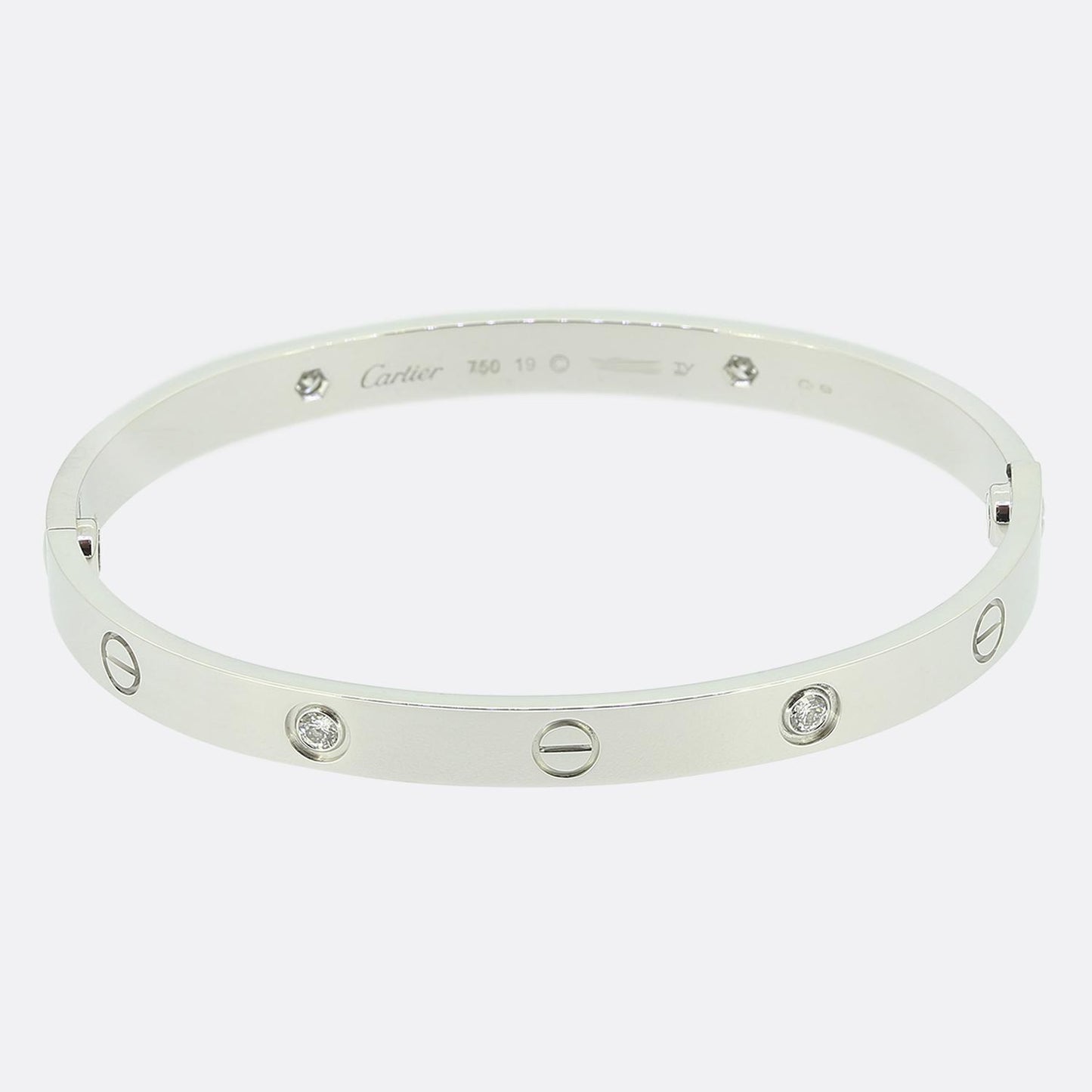 Cartier Four Diamond LOVE Bangle Size 19