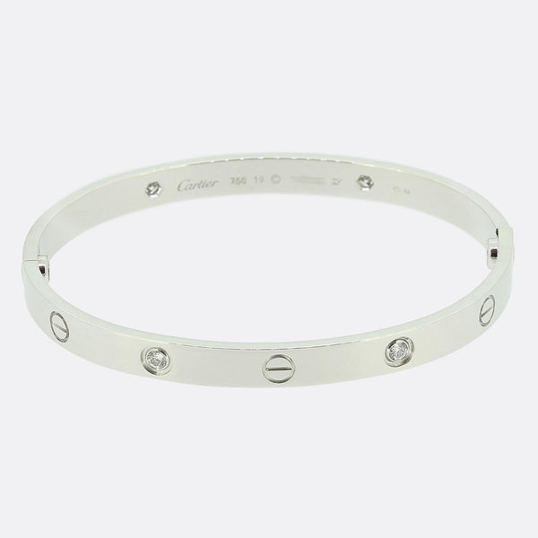 Cartier Four Diamond LOVE Bangle Size 19
