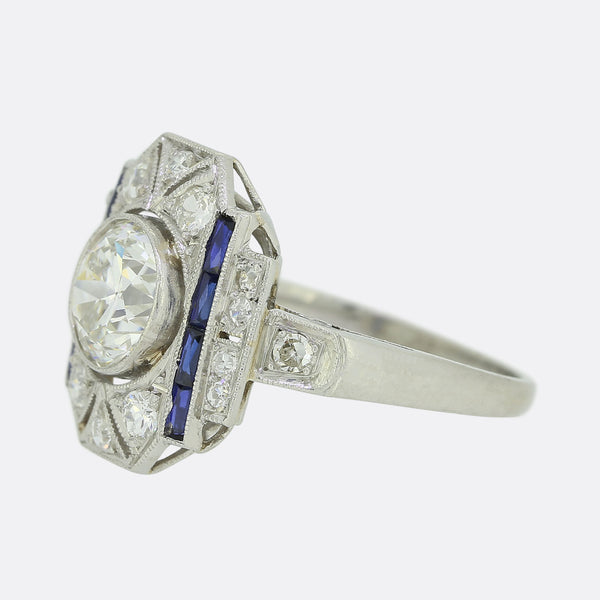 Art Deco 1.35 Carat Diamond Engagement Ring