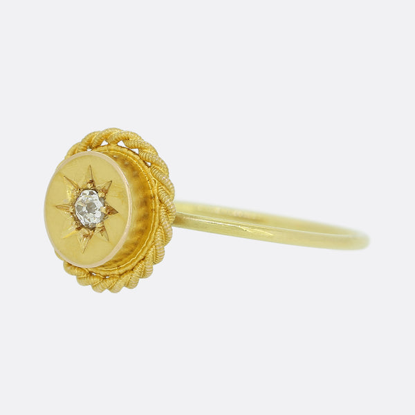 Victorian Etruscan Revival Diamond Ring