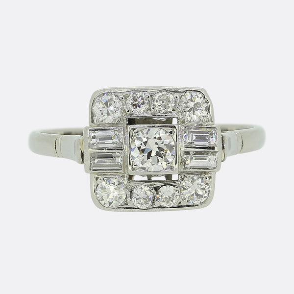 Art Deco Diamond Cluster Ring