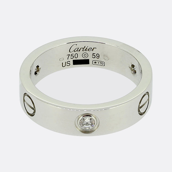 Cartier Three Diamond LOVE Ring Size R (59)