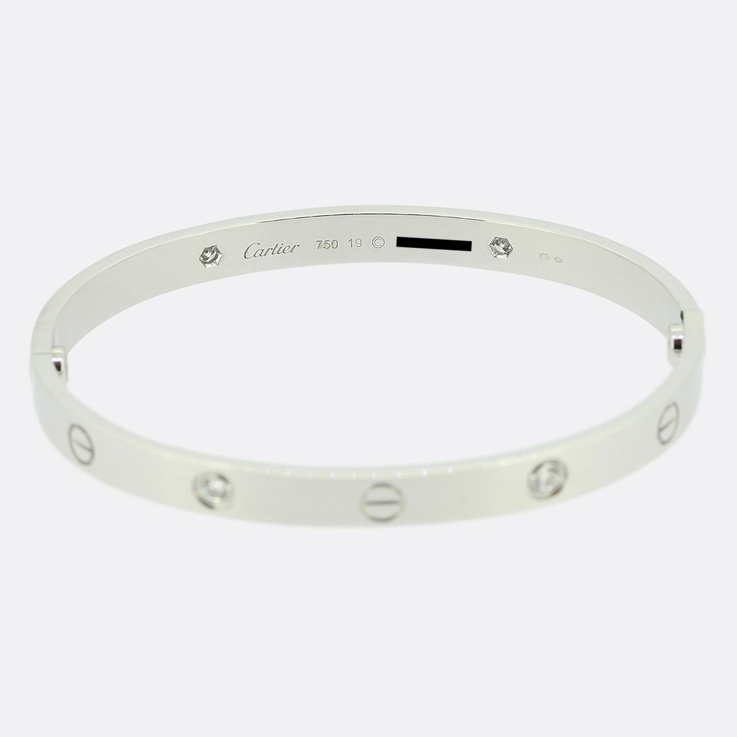 Cartier Four Diamond LOVE Bangle Size 19