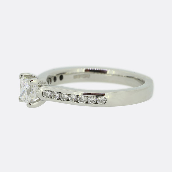 0.40 Carat Princess Cut Diamond Solitaire Engagement Ring