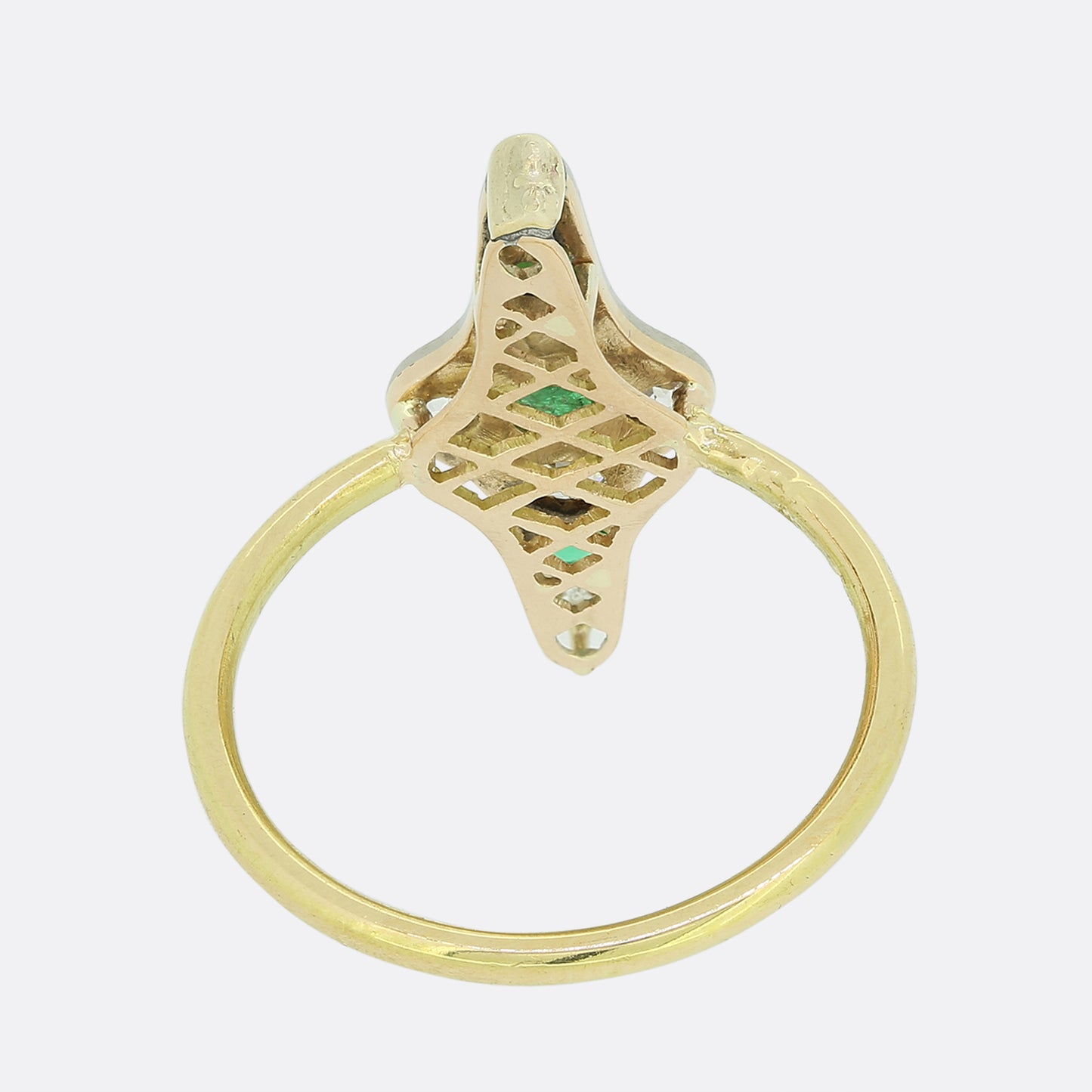 Vintage Emerald and Old Cut Diamond Ring