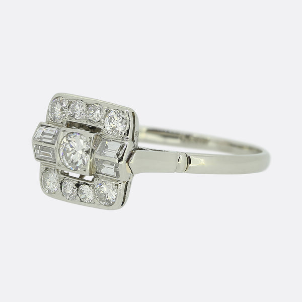 Art Deco Diamond Cluster Ring