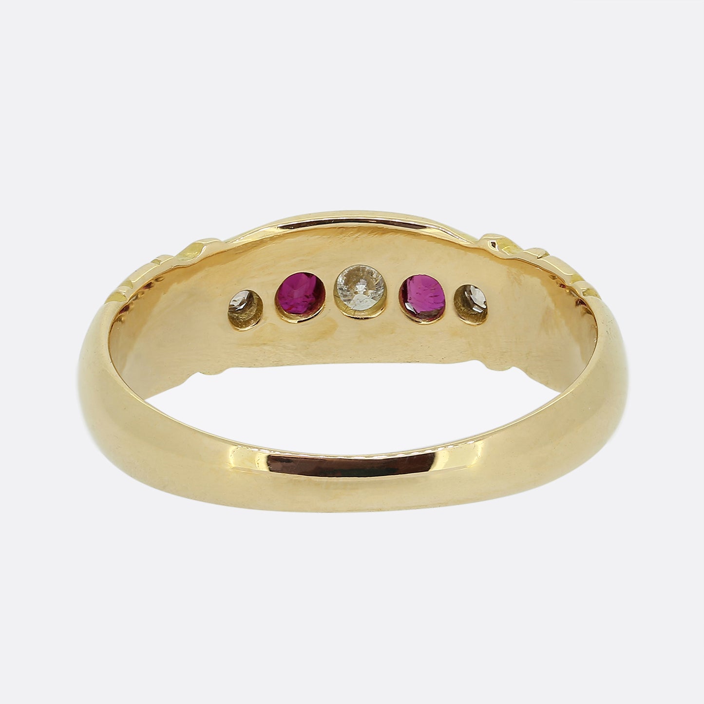 Vintage Ruby and Diamond Five-Stone Ring