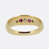 Vintage Ruby and Diamond Five-Stone Ring