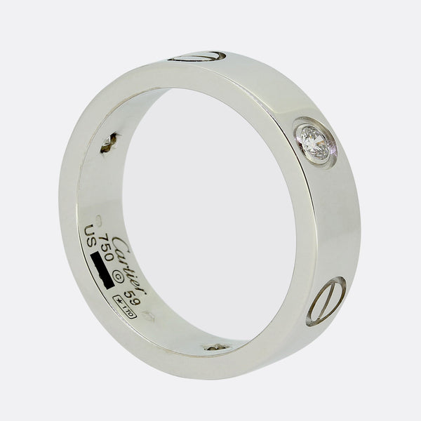 Cartier Three Diamond LOVE Ring Size R (59)