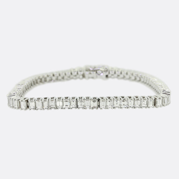 6.97 Carat Baguette Cut Diamond Bracelet