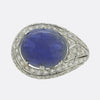 Art Deco Cabochon Sapphire and Diamond Ring