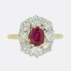 Antique Ruby and Diamond Cluster Ring