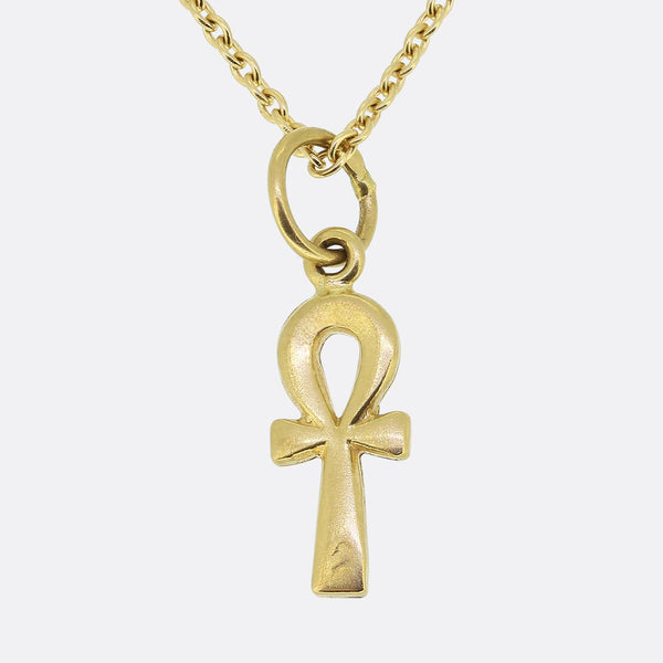 Vintage Egyptian Ankh Pendant Necklace