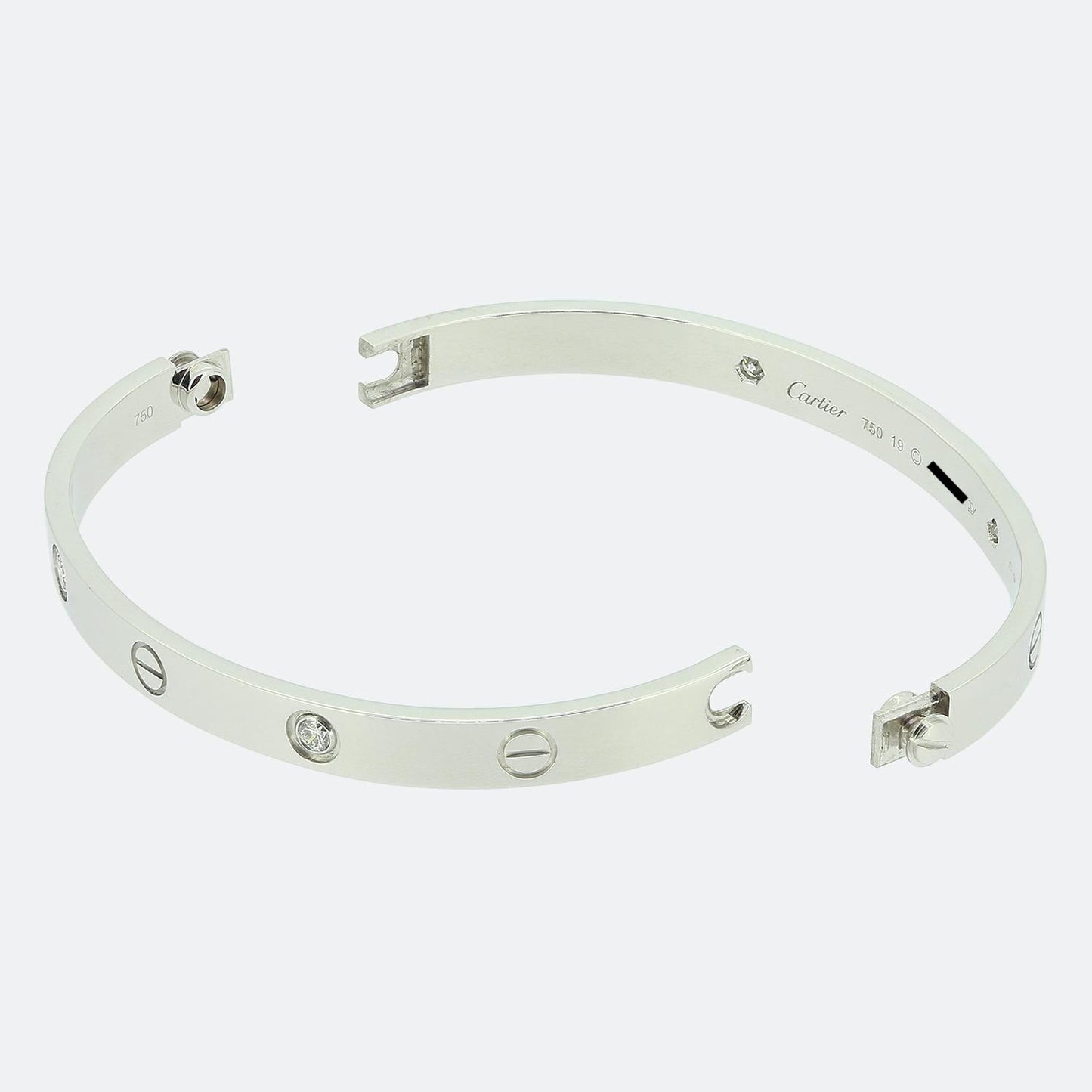 Cartier Four Diamond LOVE Bangle Size 19