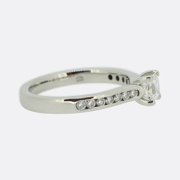 0.40 Carat Princess Cut Diamond Solitaire Engagement Ring