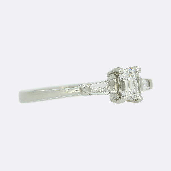 0.30 Carat Baguette Cut Diamond Solitaire Ring