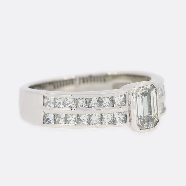 0.60 Carat Emerald Cut Diamond Solitaire Ring