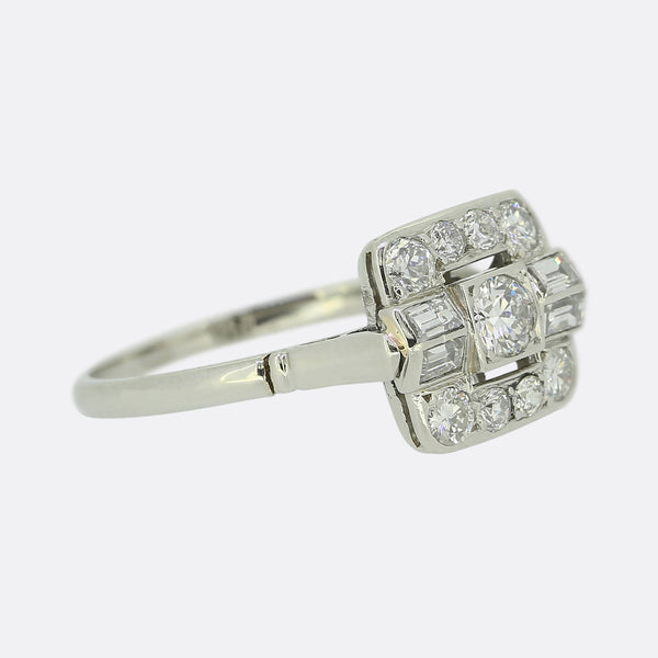 Art Deco Diamond Cluster Ring