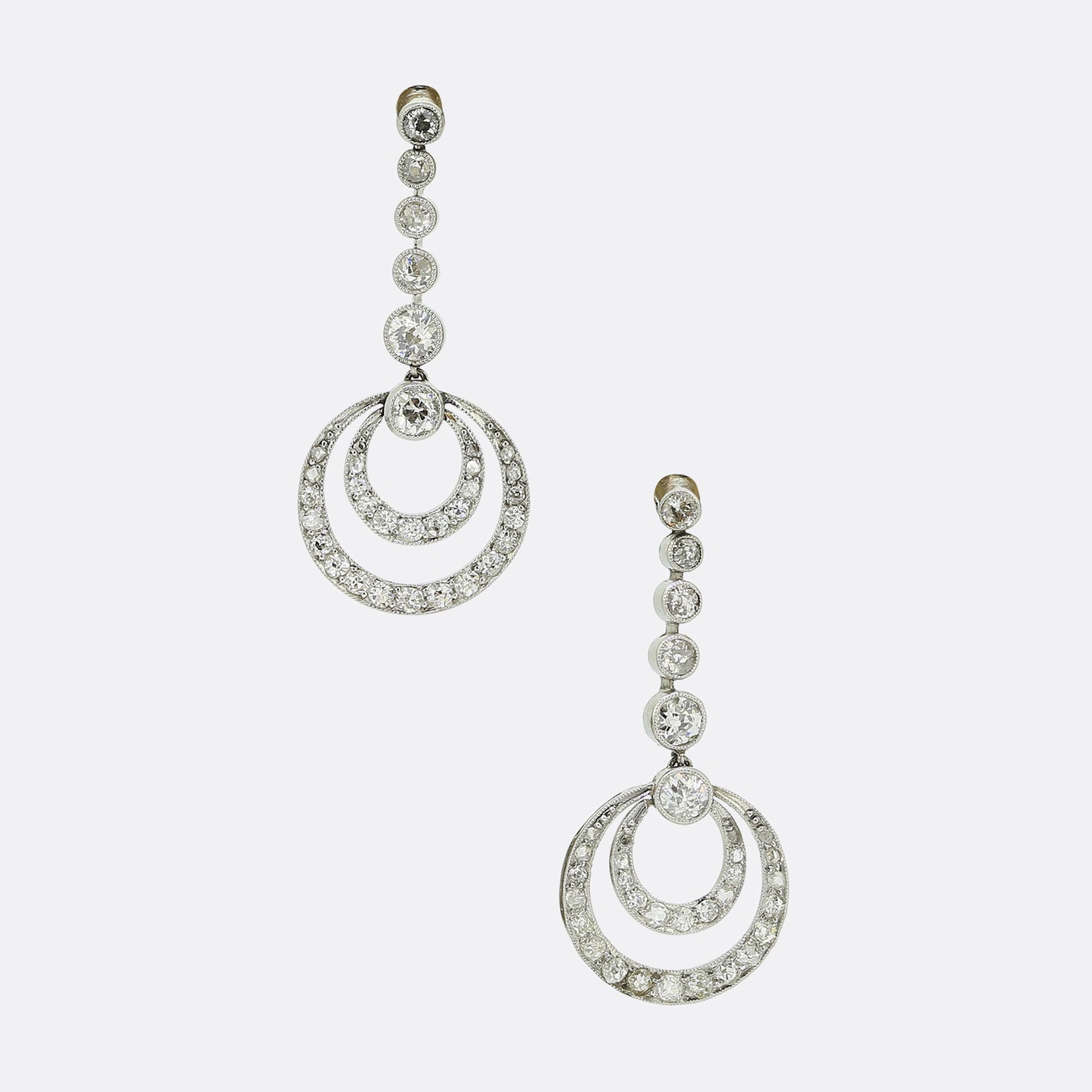 Antique Old Cut Diamond Drop Earrings