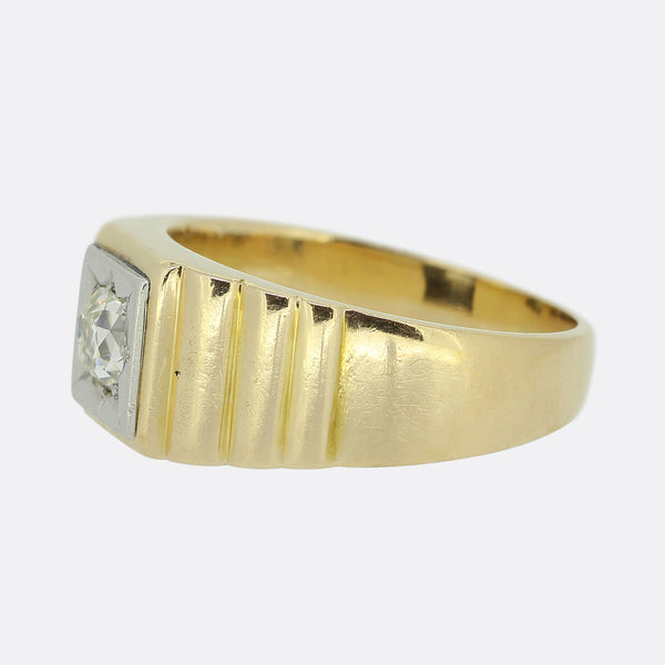 Antique Old Cut Diamond Signet Ring