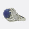 Art Deco Cabochon Sapphire and Diamond Ring