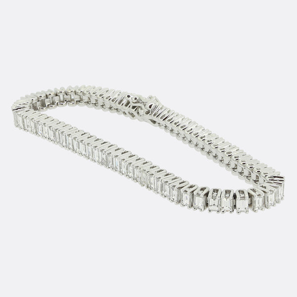 6.97 Carat Baguette Cut Diamond Bracelet